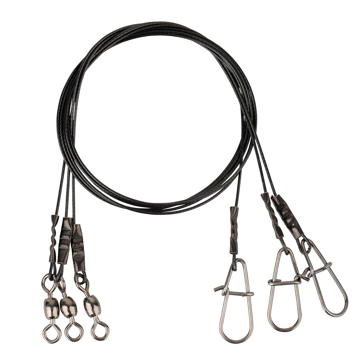 Savage Gear Black7 przypon stalowy 40 cm 0,60 mm 25 kg 3 przypon na szczupaki, stalowe przypony, przypon do spinningu, przypon na ryby drapieżne
