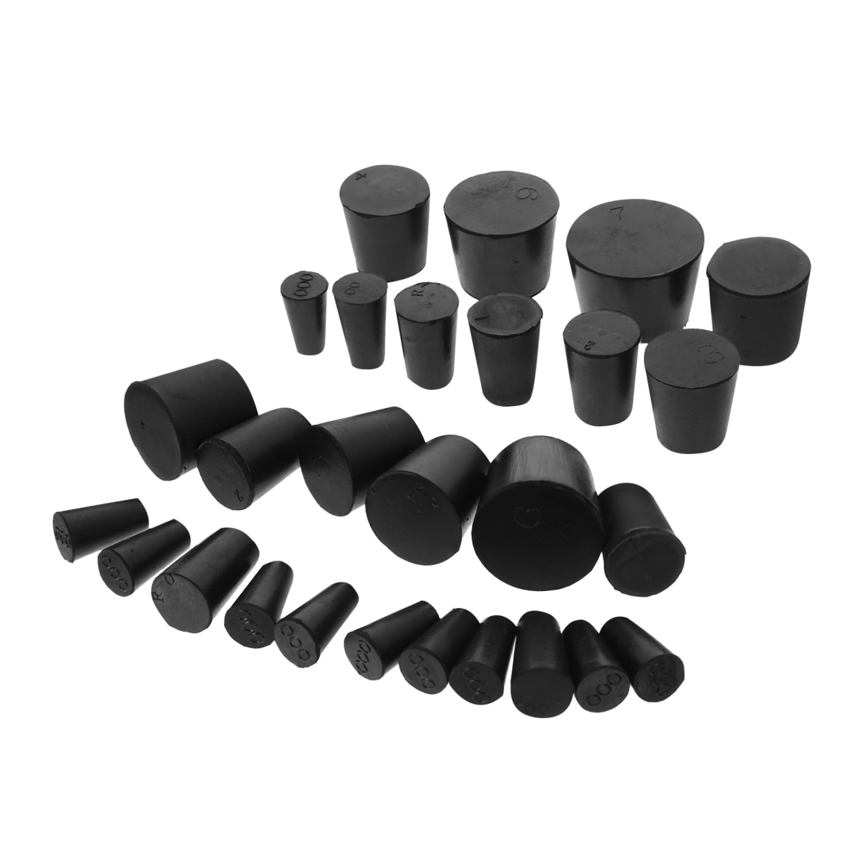 OUNONA 81piezas Tapones De Goma Tapered Para Laboratorio Tapones De Sellado De Goma Variedad Para Equipos De Experimentos