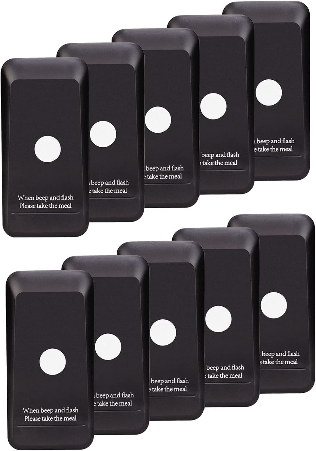 Retekess TD157 Buscapersonas Receptor Compatible con Retekess TD157 Restaurante Buscapersonas Sistema de Llamada Inalámbrico 300mAh 24H 500M Cafetería Pizzería Hotel (Negro, 10 Piezas)