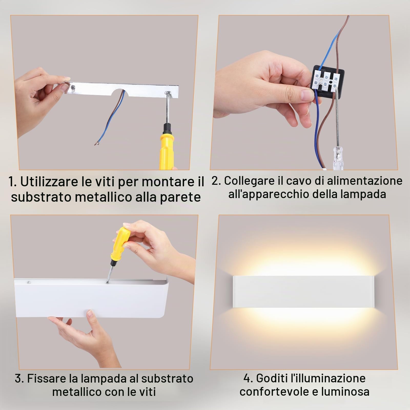 ENCOFT 28W Applique da Parete Interno Esterno Dimmerabile 40cm | Lampada da Parete con Telecomando, luci da esterno in Alluminio, Rettangolare Up Down Spot 2700K-6000K, Bianco