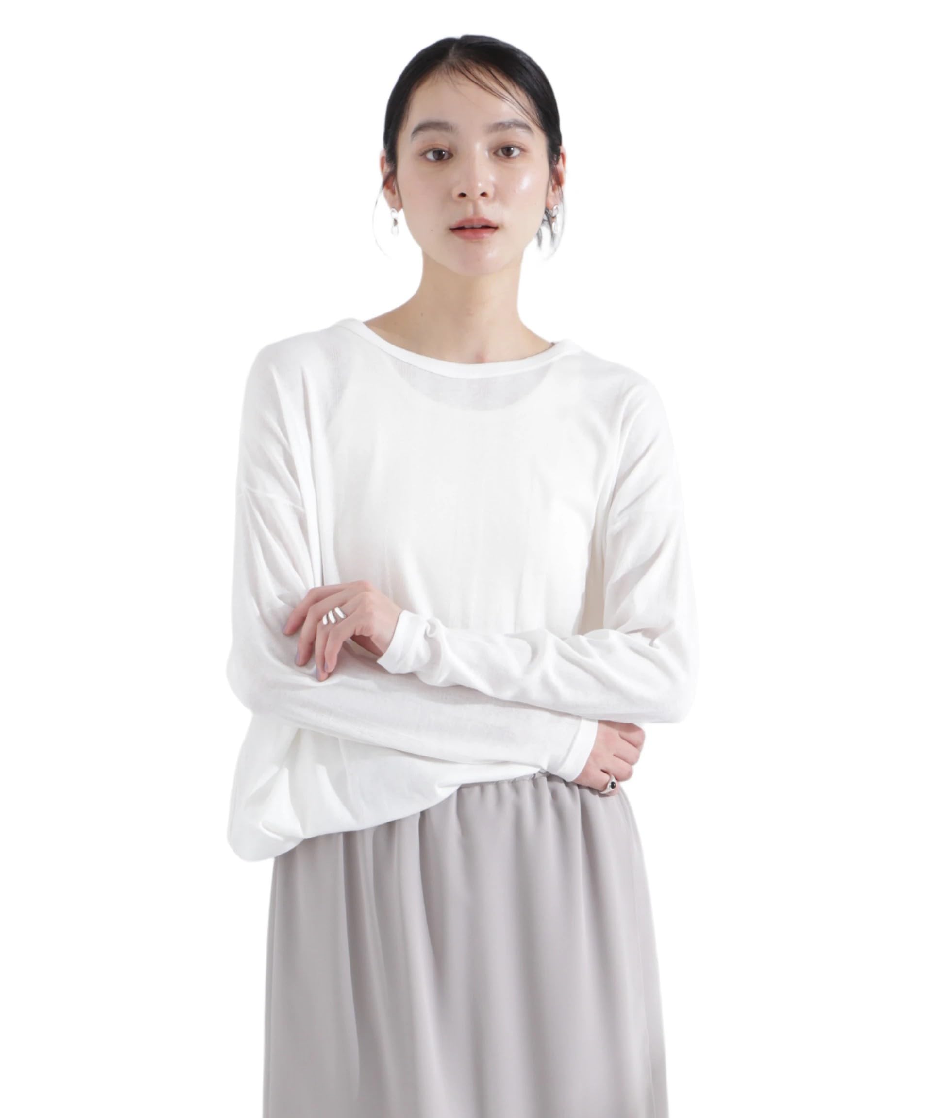 [ナノ・ユニバース] Tシャツ Robert P. Miller/Light Prib Crew L/S tee レディース 671-5123084