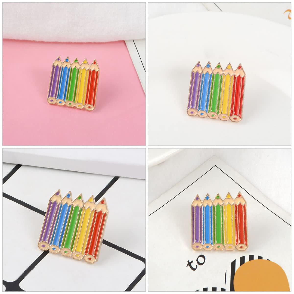 FOMIYES Brosche Teiliges Buntem Bleistift Design Cartoon Anstecker Legiertem Material Kleidungsaccessoire Für Stilvolle Outfits