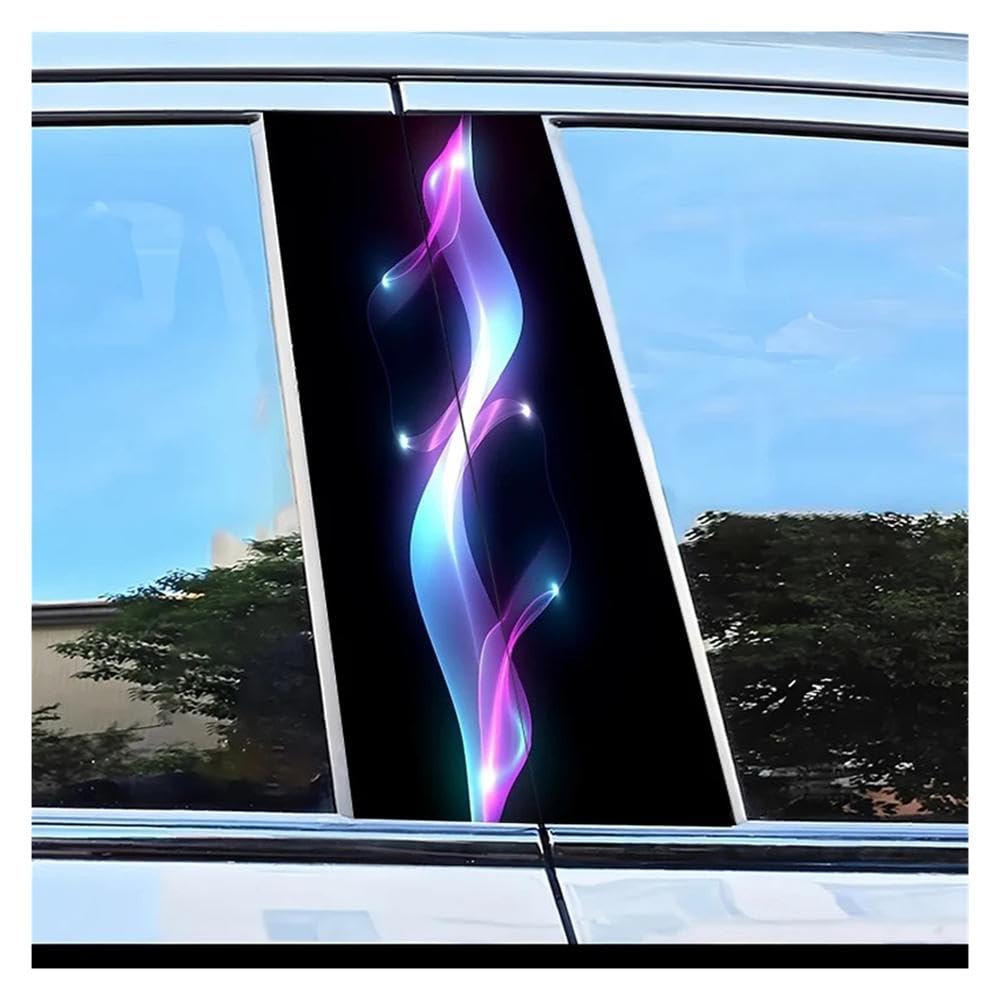 Decorative Items 2pcs Car Window Pillar Stickers Streamer Pattern Scratch Resistant Film