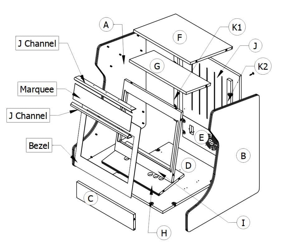 ULTIMATE BARTOP Arcade Game Cabinet Ready to Assemble Cabinet Kit product thumbnail 4