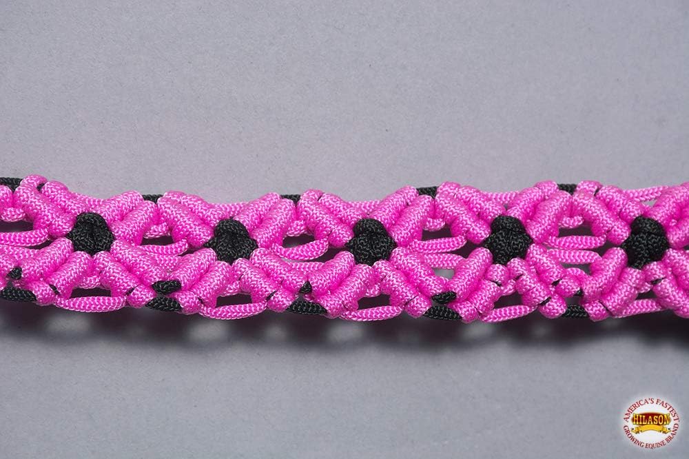 Pink/Black Full Size HILASON Horse Breast Collar Braided Paracord Pink/Black