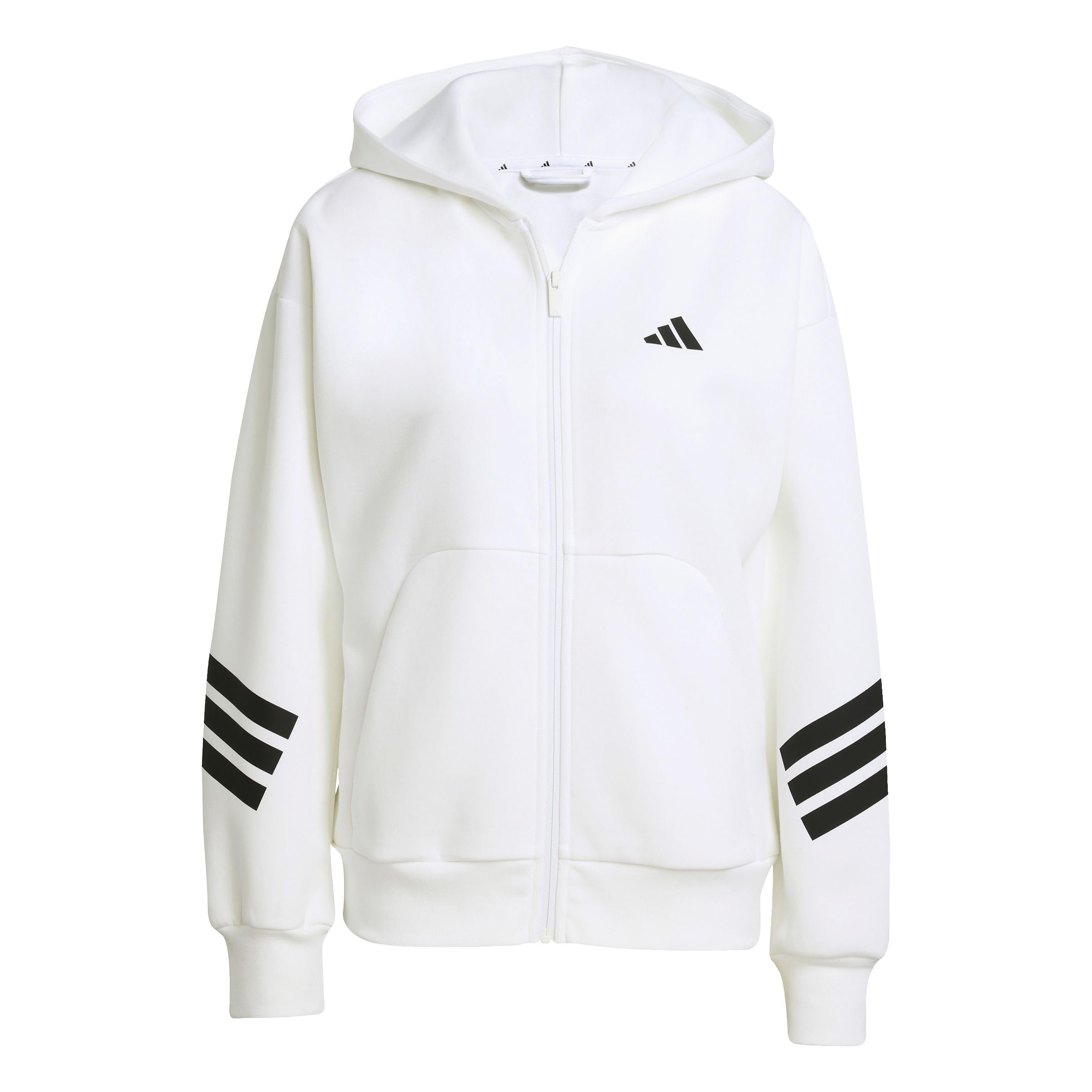 adidas dames FUTURE ICONS THREE STRIPES FULL ZIP HOODIE, white, XXS