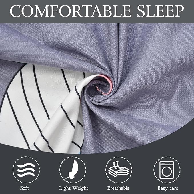 Image of RD FABS Glace Cotton Wrinkle Free Soft Hypoallergenic Bed Sheet | Cartoon Printed Double Bedsheets King Size with 2 Pillow Cover (90x95 Inches /Fish /Blue) 144 TC