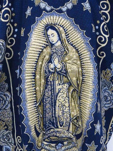 Leos Imports Womens Soft Mexican Poncho Virgen de Guadalupe3