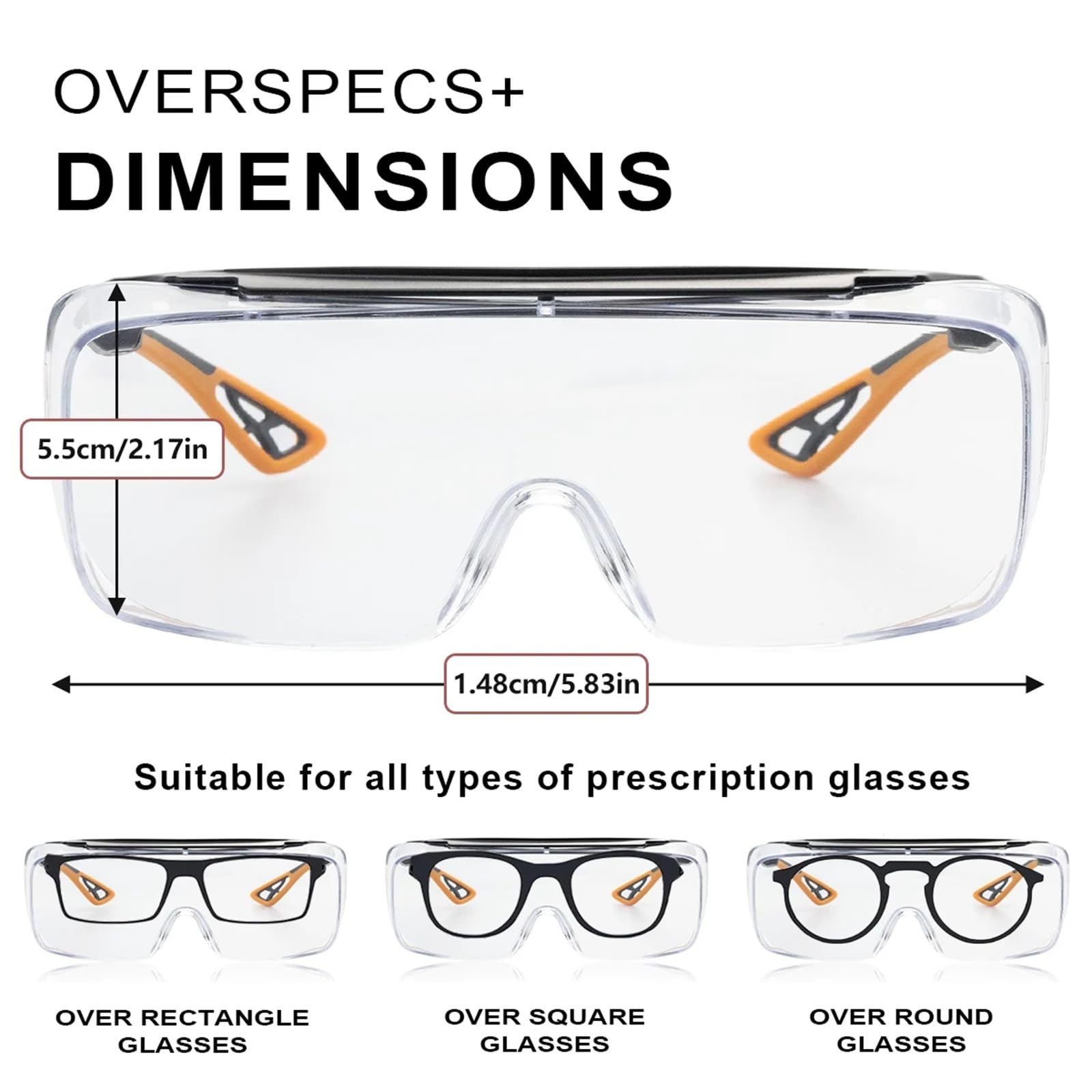 Antibeschlag-Schutzbrille mit transparenten Gläsern und Seitenschutz, Blaulichtfilter, Unisex-Schutzbrille