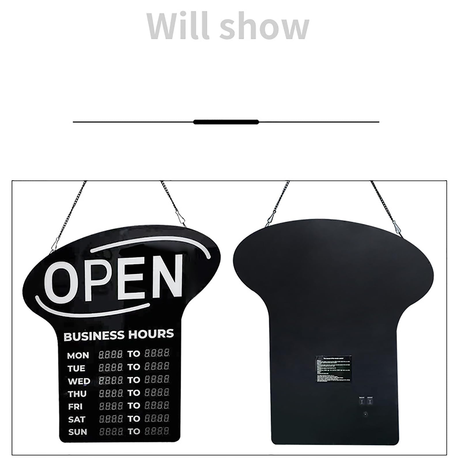 56 * 60 * 3cm Luz Letrero Abierto Eléctrico, Letrero Abierto LED con Semana Hora, Puede Establecer El Horario Comercial, 7 Modos Parpadeo Color, Bajo Consumo Energía, para Centros Comerciales