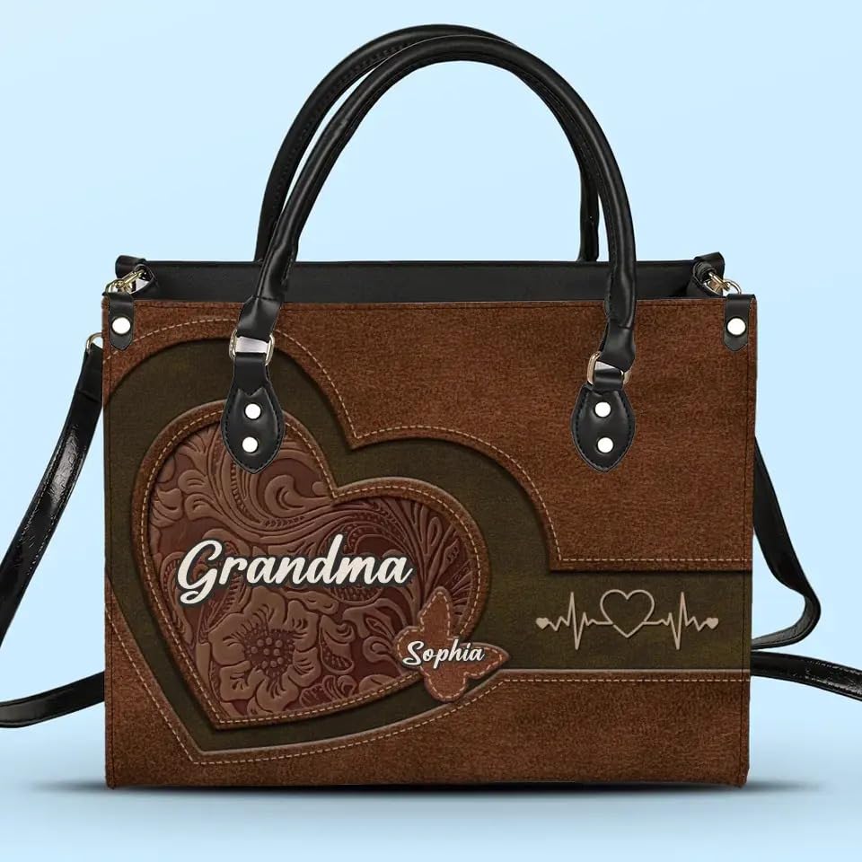Bolso de cuero personalizado para abuela miniatura 2