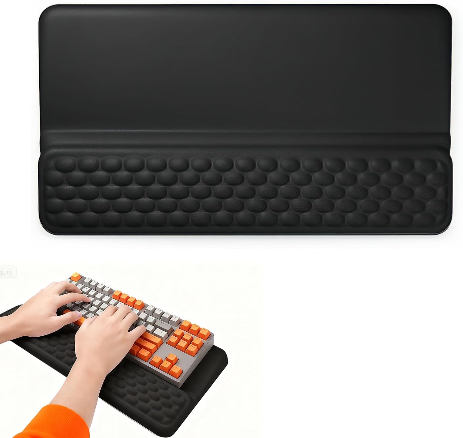 Ergonomic Wrist Rest for Computer Keyboard, Non-Slip Keyboard Pad with Massage Points, Comfortable Support to Relieve Wrist Pain, Ideal for Gaming & Office Use