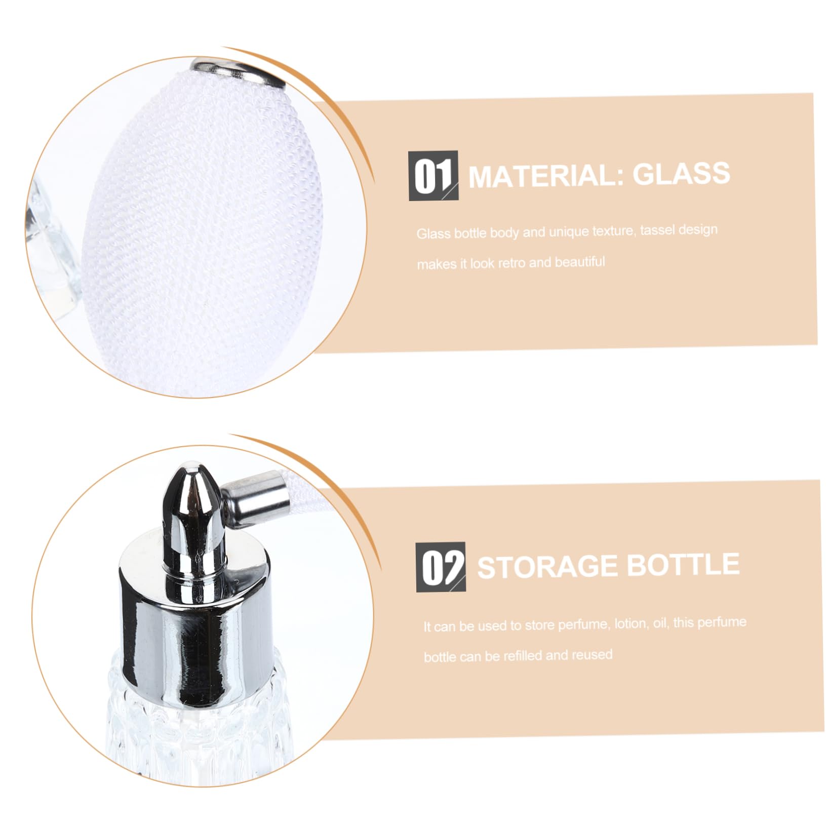 Beaupretty Botella de Perfume de Cristal Blanco 70ml Pulverizador