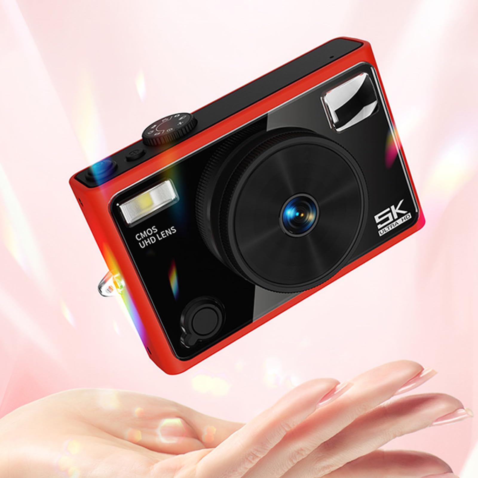 Fotocamera digitale 64MP 5K con filtri bellezza Doppia lente anteriore e posteriore per Vlog Fotografia viaggio Bambini Adulti Regalo Fotocamera per principianti