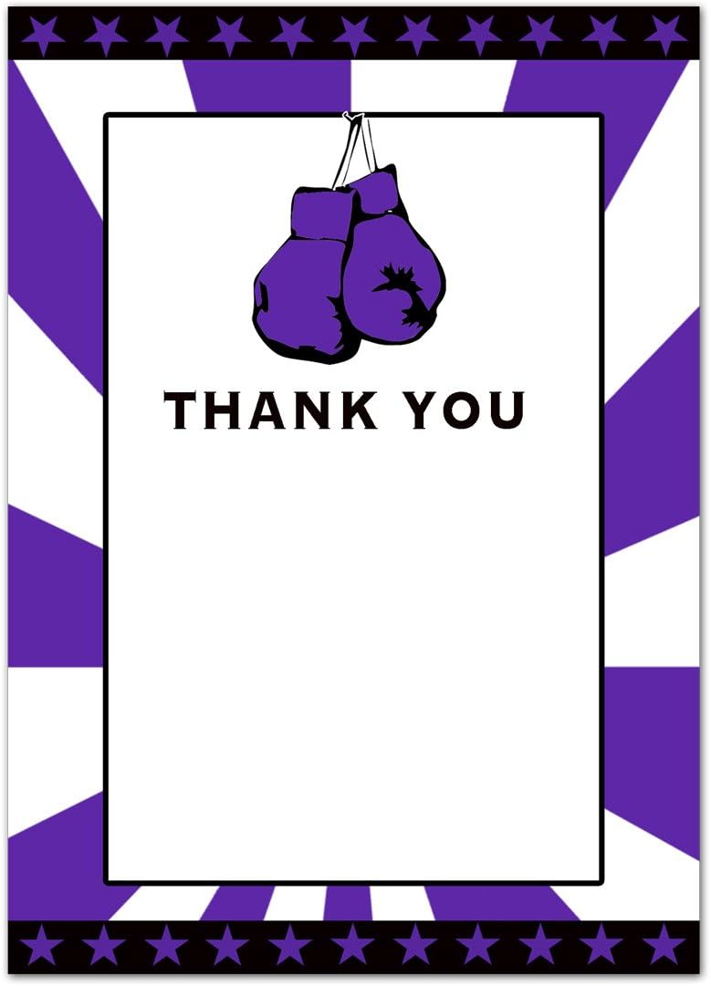 30 Blank Thank You Cards Notes Baby Shower Birthday Purple Boxing+ 30 White Envelopes