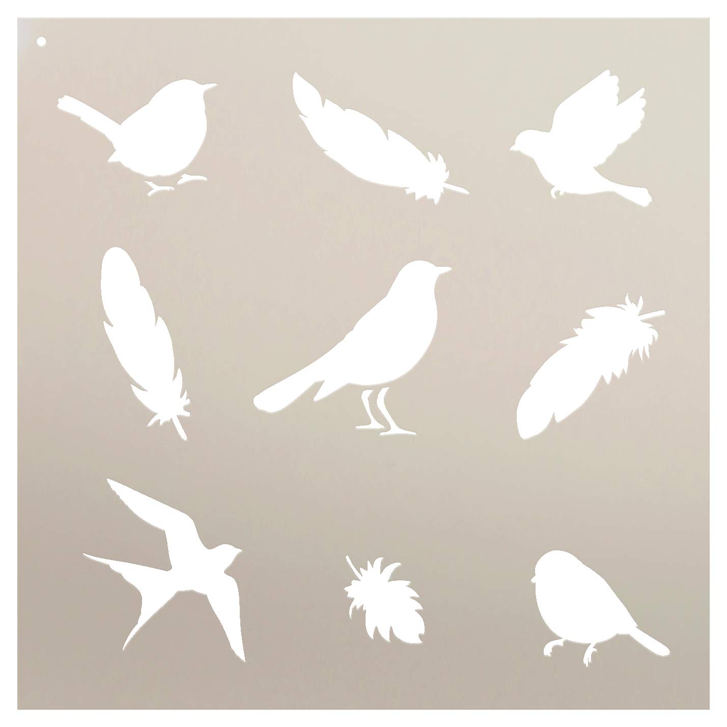 Birds of a Feather 15" x 15" Pattern Stencil