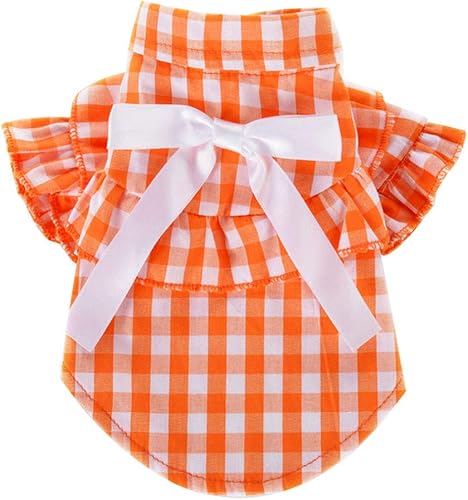 Wakeu - Ropa de perro para perros pequeños, chica, chihuahua, yorkies, verano, otoño e invierno, camisa a cuadros para cachorros, disfraz de