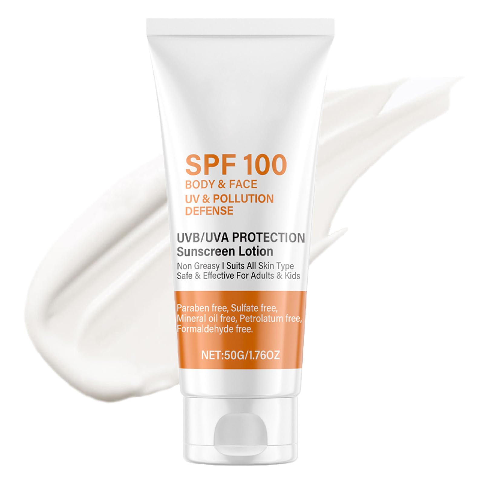Sport Sunscreen SPF 100 Lotion, Sun Screen Protector Sunscreen for Face & Body, Daily Hydrating Refreshing Oil Free Sun Cream, Instant Sunblock with Broad Spectrum SPF 100+, Travel Size, 50ml