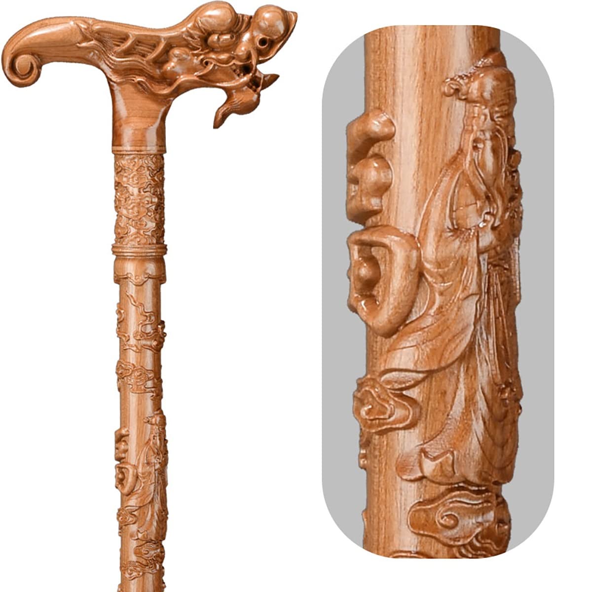 Bastoni da Passeggio per Anziani, Bastone/stampelle in Legno, Impugnatura ergonomica, Personale da Passeggio Artigianale, ausilio per la Mobilità Durevole (Size : F)