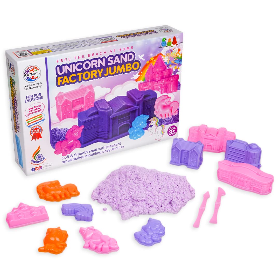 Ratnas Unicorn Sand Factory Jumbo with Moulds | Soft Sand Clay Kit Activity Toys for Kids (B0B8W7WYXL) Amazon Price History, Amazon Price Tracker