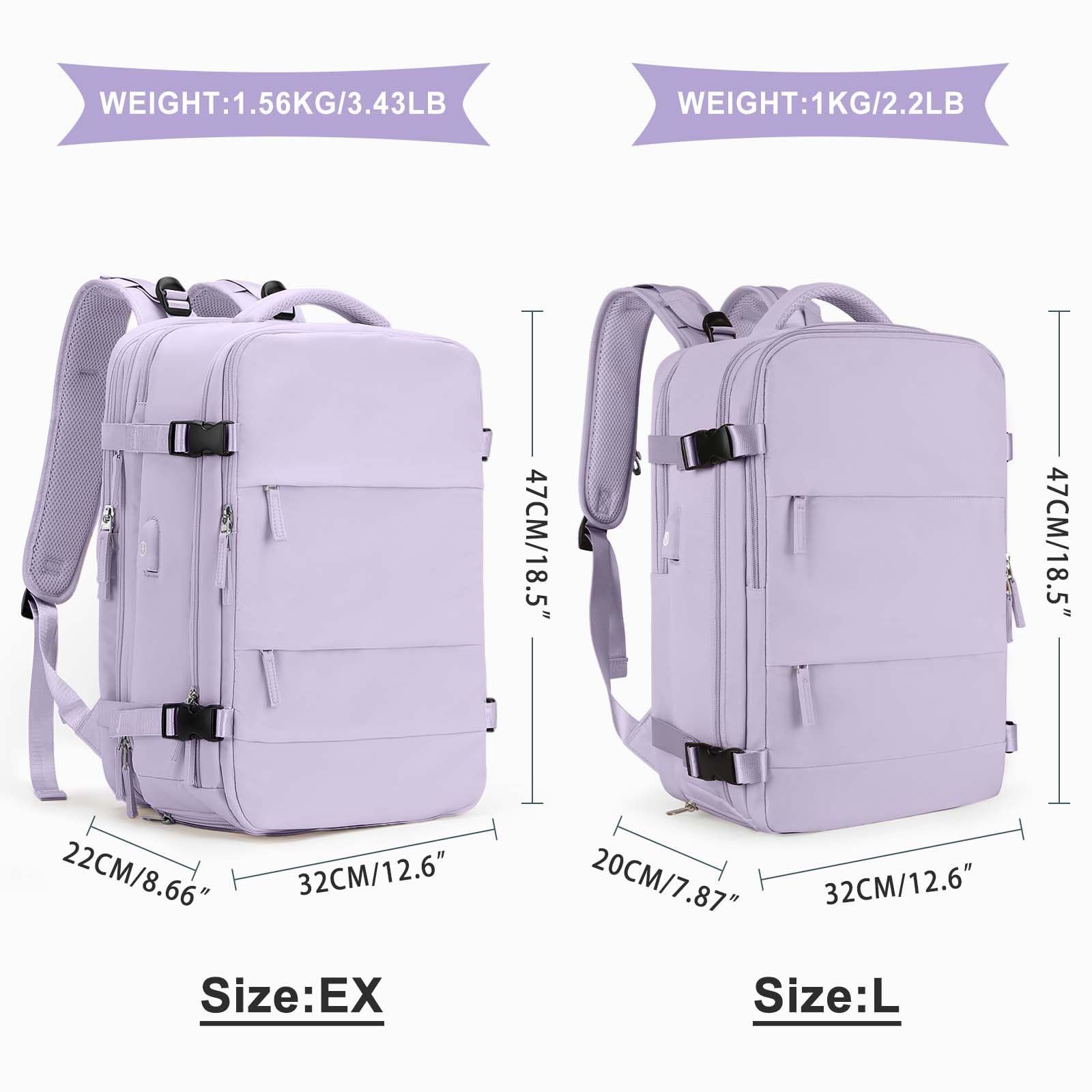 SZLX Zaino Ryanair 40x30x20 Sottovuoto Zaino da Viaggio 40x30x20 Wizzair Donna da escursionismo sportivo impermeabile Zaino Casual Laptop da 14 Pollici con porta di ricarica USB Scomparto per Scarpe