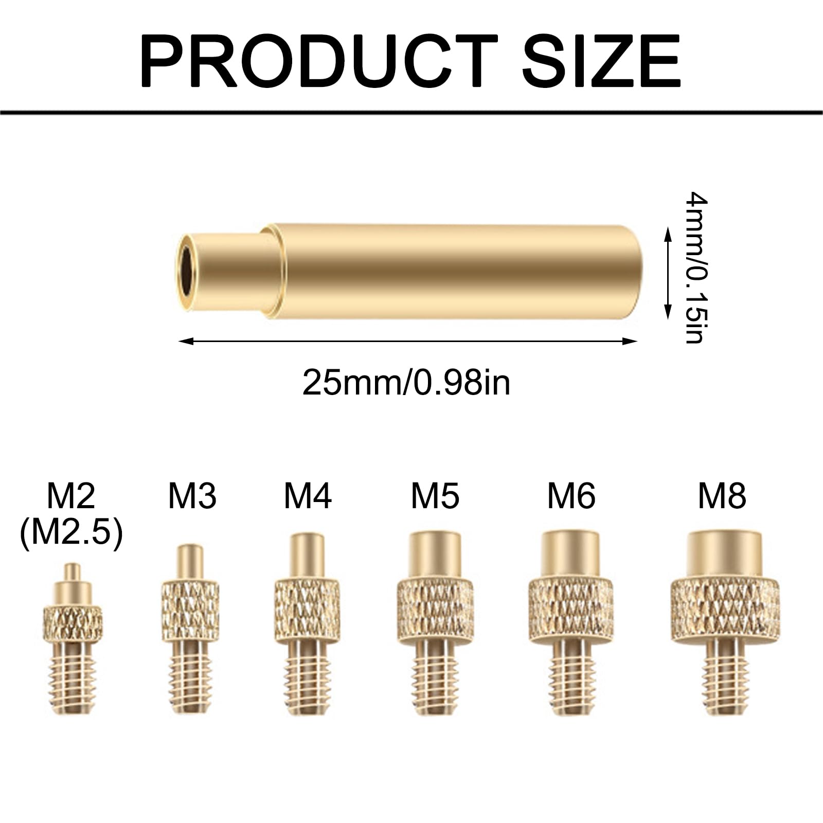 Lot de 6 fers à souder - Embouts de fer à souder pour insert fileté - Écrous de fusion M2 M3 M4 M5 M6 M8 - Compatible avec les accessoires d'imprimante 3D