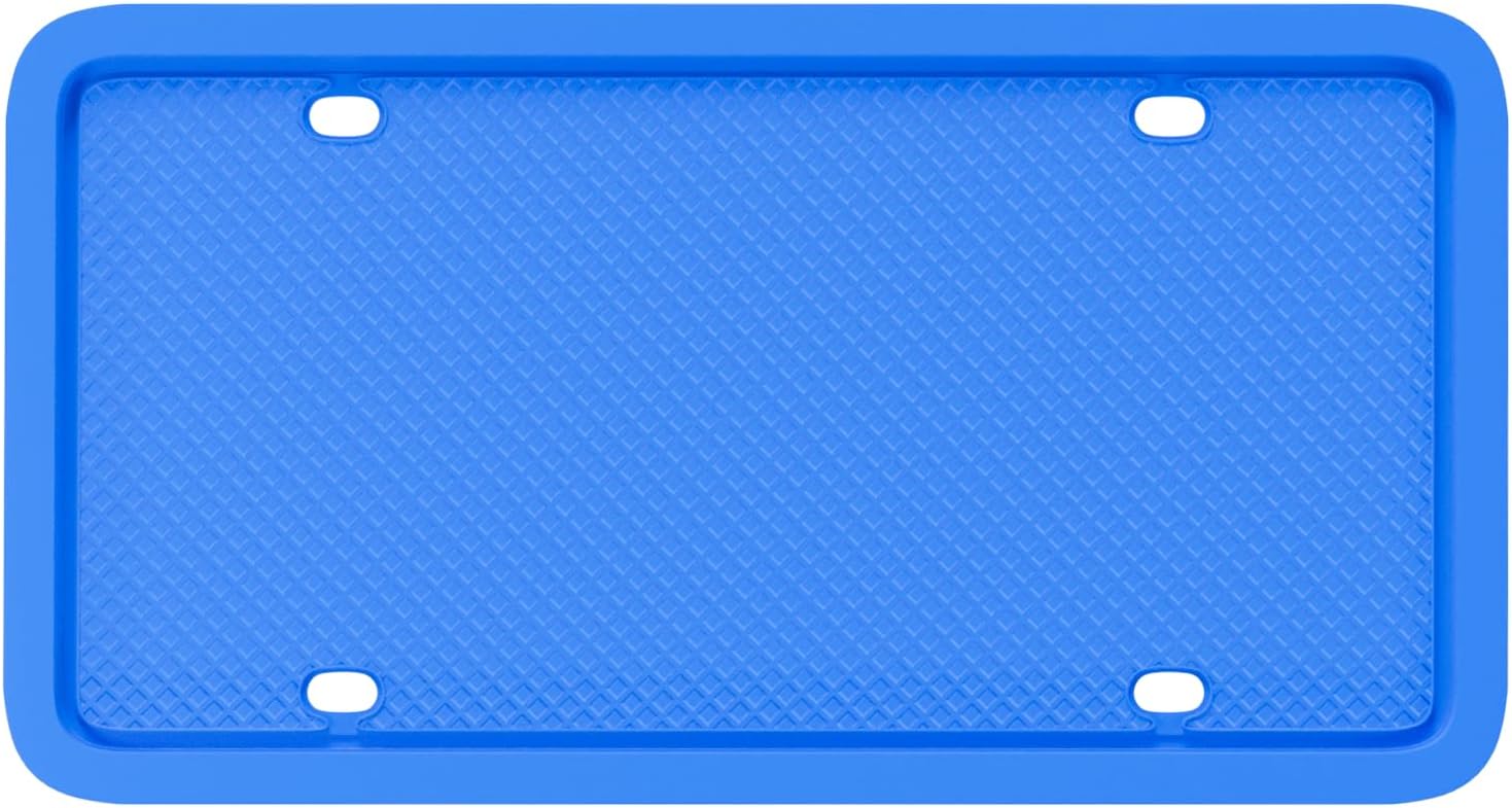 Silicone License Plate Frame, Premium Grade Universal Car Plate Frame, Rust Proof, Rattle Proof, Weather Proof License Plate Holder for US CA Standard (Azure Blue | 2-Pack) - Image 3