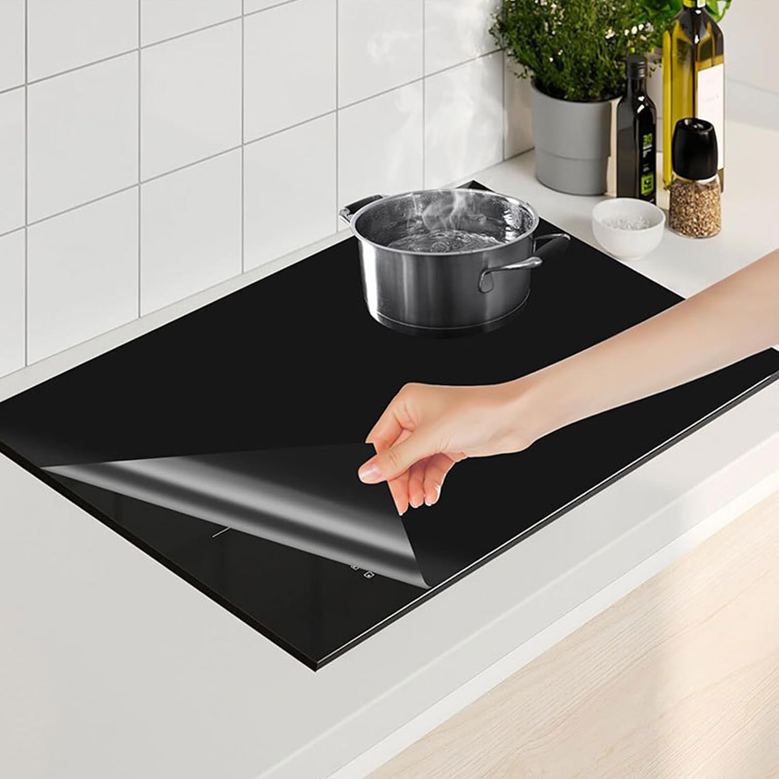 54x90cm Alfombrilla Protectora Placa Induccion, Silicona Alfombrilla Protectora para Cocina de Inducción Multifuncional Antideslizantes Alfombrilla Protectora Protector Vitroceramica Induccion