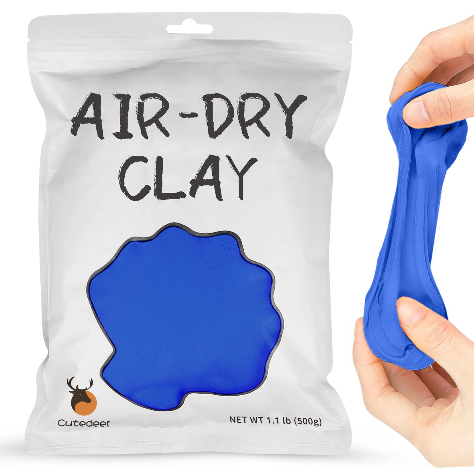 Arcilla seca al aire, azul, arcilla mágica de modelado de espuma suave de 1 libra, arcilla ultraligera, arcilla de moldeo creativa para educación preescolar, artes y manualidades (1 libra, 1 paquete