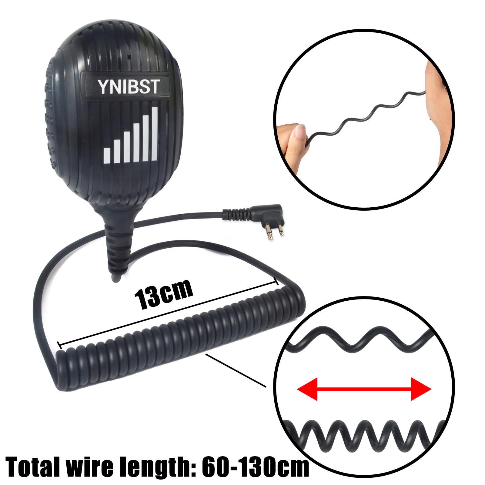 Microphone Haut-Parleur pour Talkie Walkie Compatible avec Motorola 2 Broches, for CP040 DP1400 GP68 GP88 GP300 Radio (Noir)