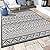 Outdoor Rug Carpet 9x12 ft, Flatweave Textured Outdoor Patio Rug Non Slip Indoor Outdoor Rugs with Rubber Particles Backing Boho Outdoor Area Rug for Patio Deck Front Porch Backyard Balcony