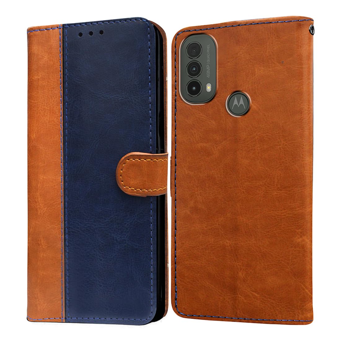 Casotec Flip Cover Back Case for Motorola Moto E20 / E30 / E40 | Premium Leather Finish | Inbuilt Pockets & Stand | Flip Cover Back Case for Motorola Moto E20 / E30 / E40 (CamelBlue) (B0CHZ1WJRY) Amazon Price History, Amazon Price Tracker