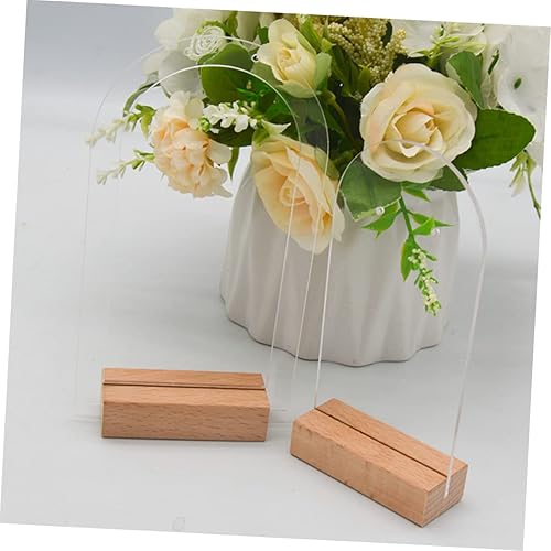 Miniatura 4 de Elegante soporte de acrílico para pendientes con base de madera, 6 piezas, soporte para venta al por menor para organizador de joyas