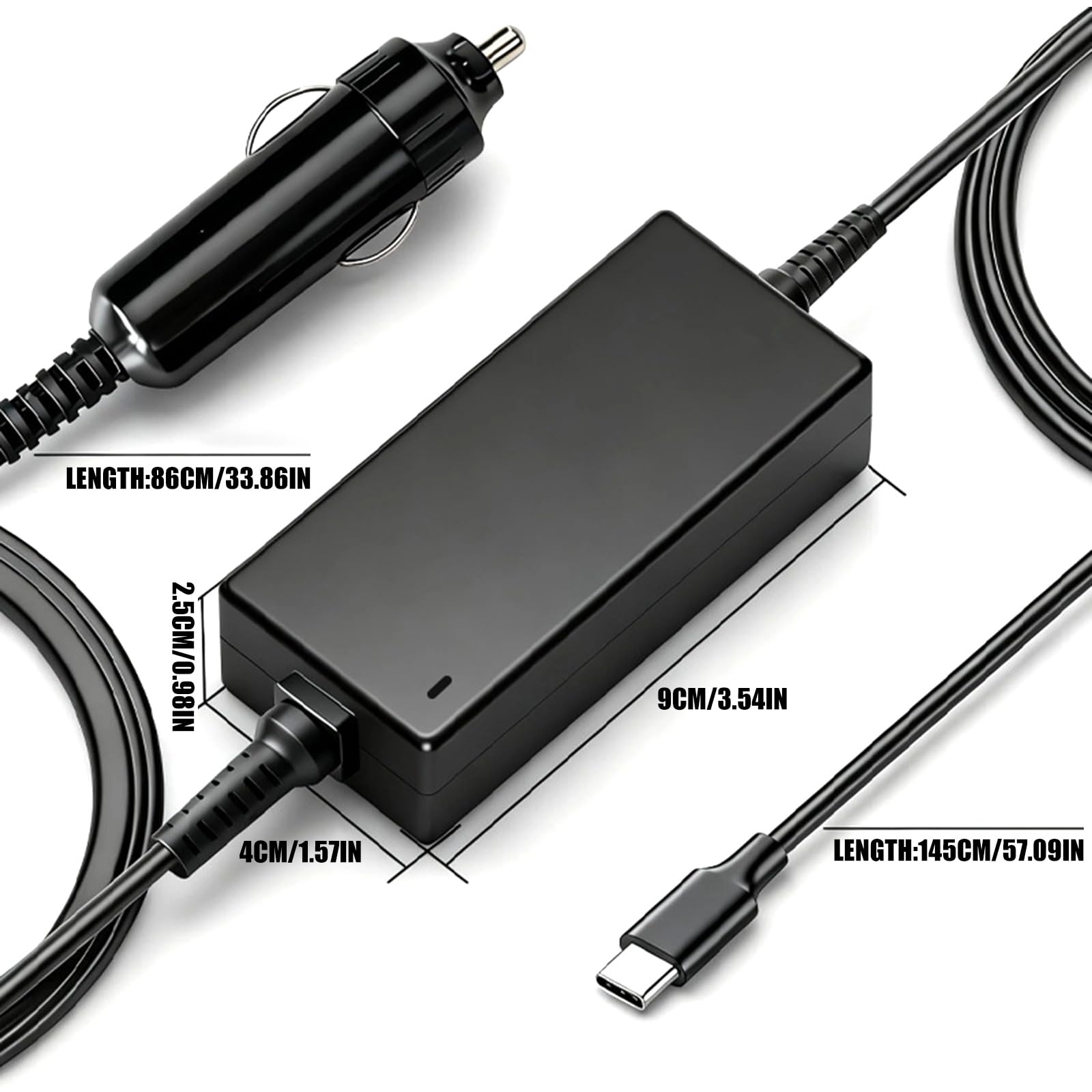 Rapid PD100W - Cavo di ricarica USB C per auto, blocco di ricarica rapida per laptop, costruito con filo di alimentazione in ABS di alta qualità in metallo tipo C per veicoli