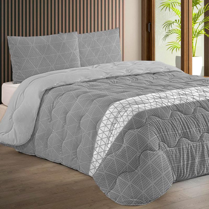 Rufino Díaz Edredón Invierno 450 gr Estampado Zamora 2 - Gris, 150 cm