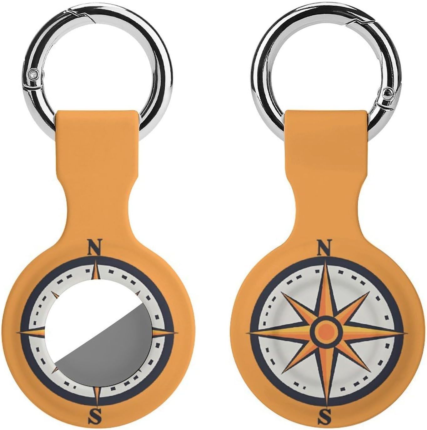 Nautical Compass Funny Cover Compatible with AirTag Case Protector GPS Tracker Holder with Keychain