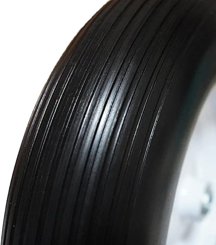 Miniatura 4 de Juego de 2 neumáticos para carretilla 4.804.00-8 sin plano con rodamiento de rueda de 34 y 58, cubo de 3-6 pulgadas, neumáticos de goma sólida de 16