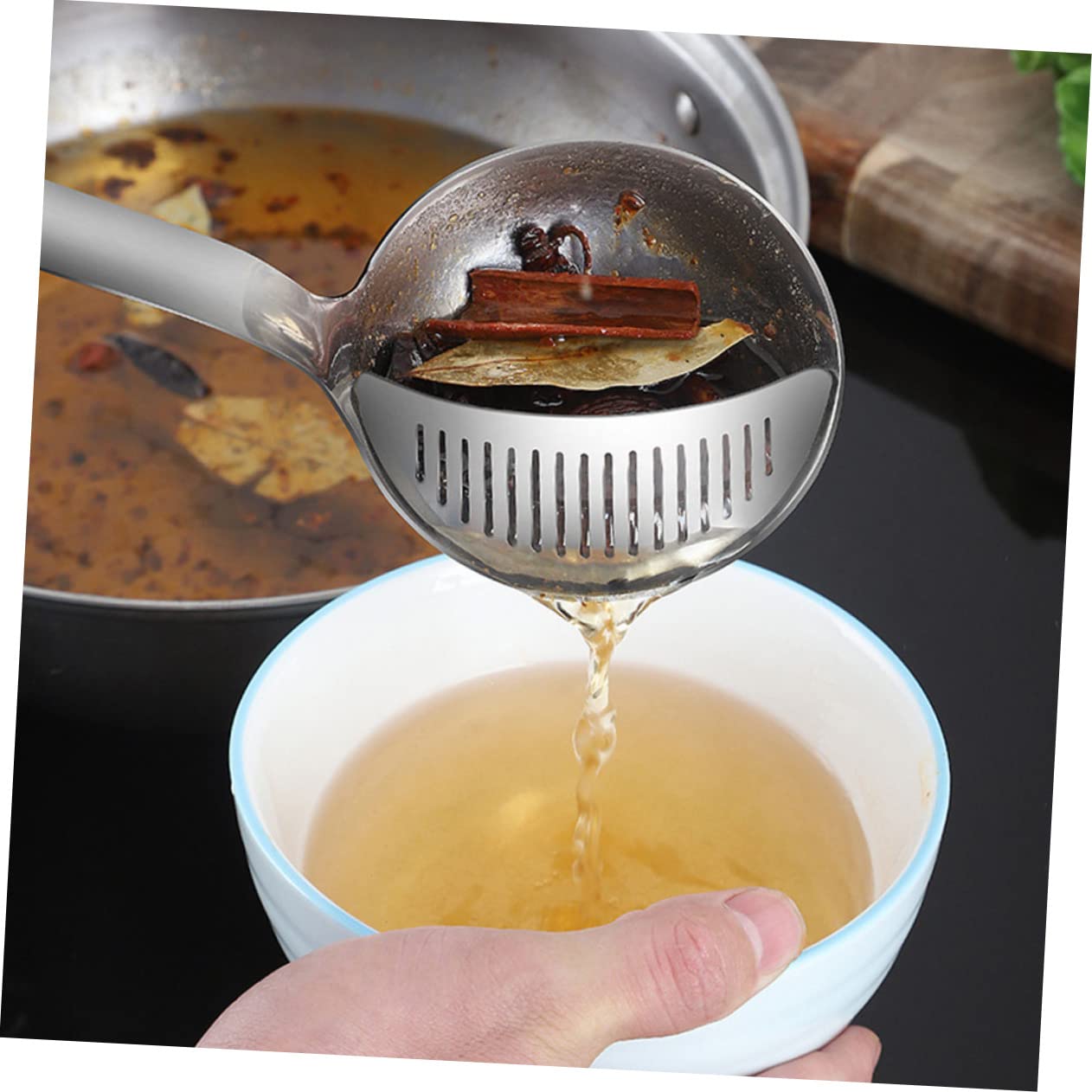 2 Setacci Da Cucina In Acciaio Inox - Schiumarola E Colino Per Pasta, Manico Lungo, 33 E 40 Cm, Filtro Fine