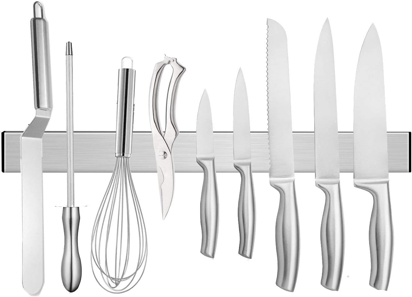 (41cm ) - Magnetic Knife Holder, 41cm Stainless Steel Magnetic Knife Strip/Storage Bar/Knife Rack with Adhesive Mount, Kitchen Utensil Holder,Garage Organiser,Tool Holder