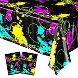 Blue Orchards Glow Party Table Covers (Pack of 2) - 54"x108" XL - Glow Birthday Party Supplies, Art