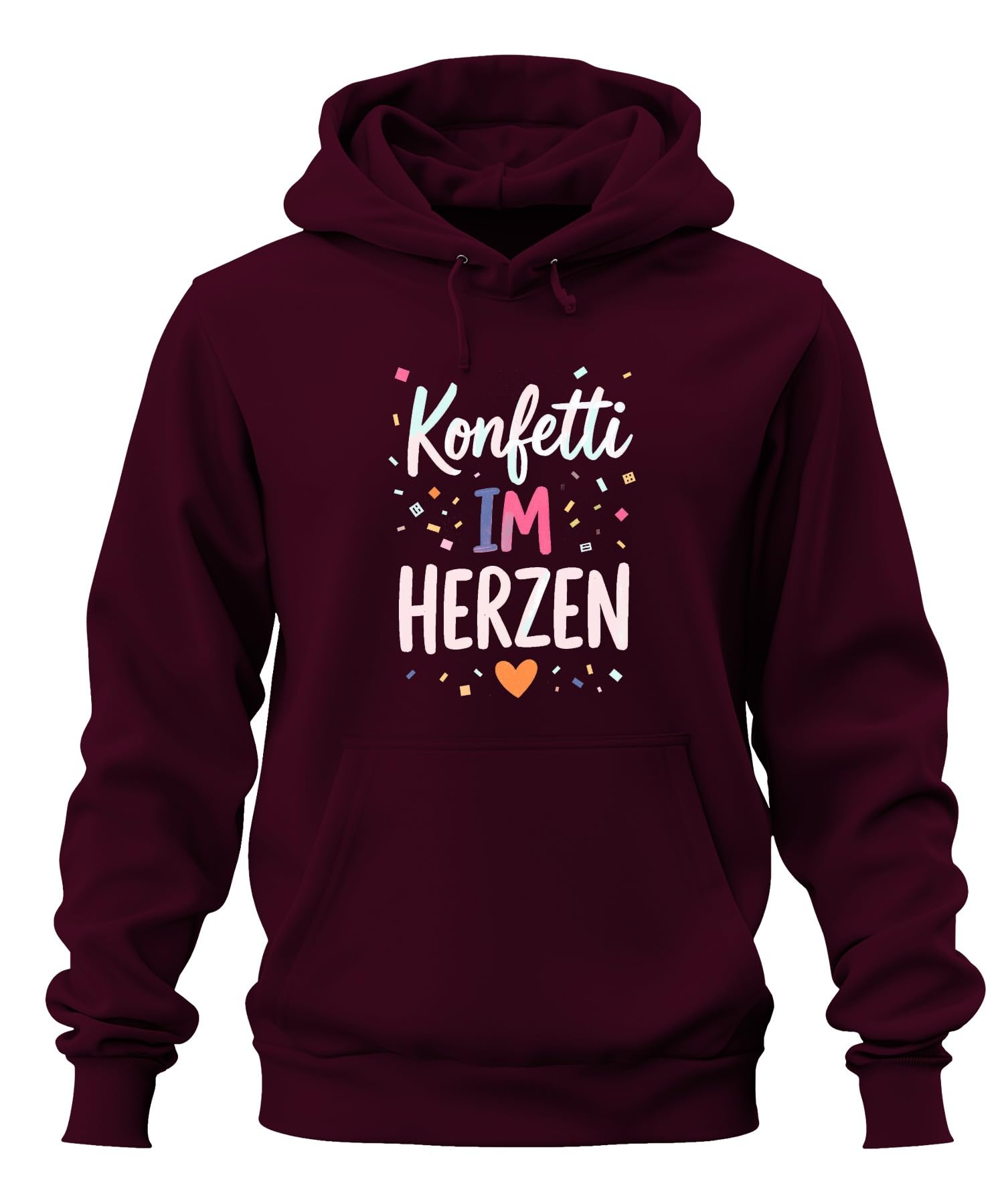 Konfetti w sercu, na karnawał, imprezę kolońską, prezent pastelowy, karnawał, unisex, bluza z kapturem