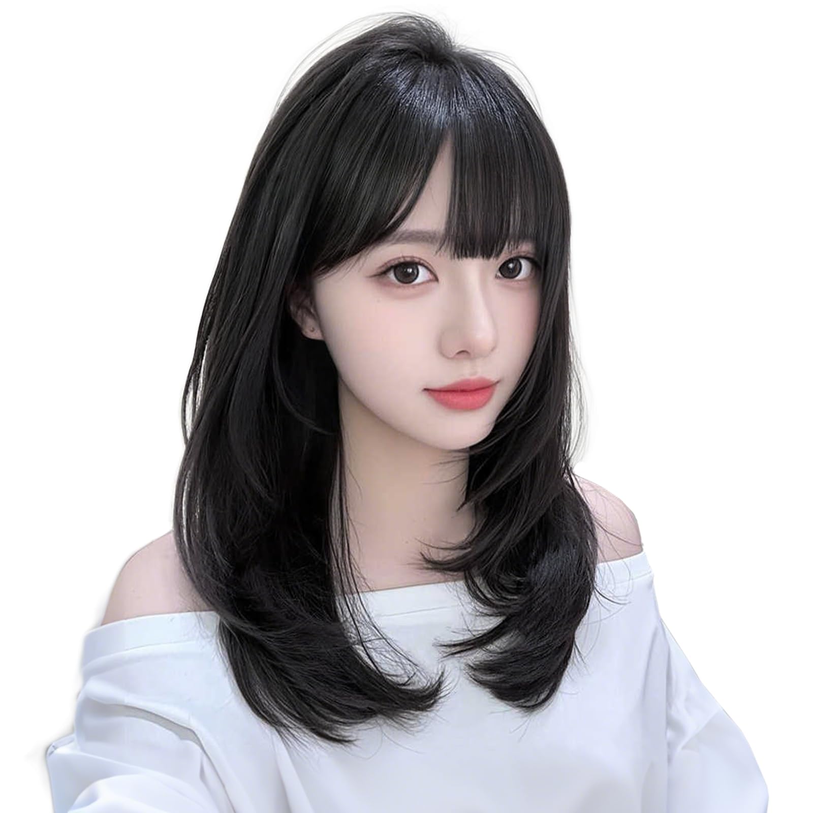 Amazon.co.jp: BARSDAR ウィッグ ストレート ミディアム セミロング