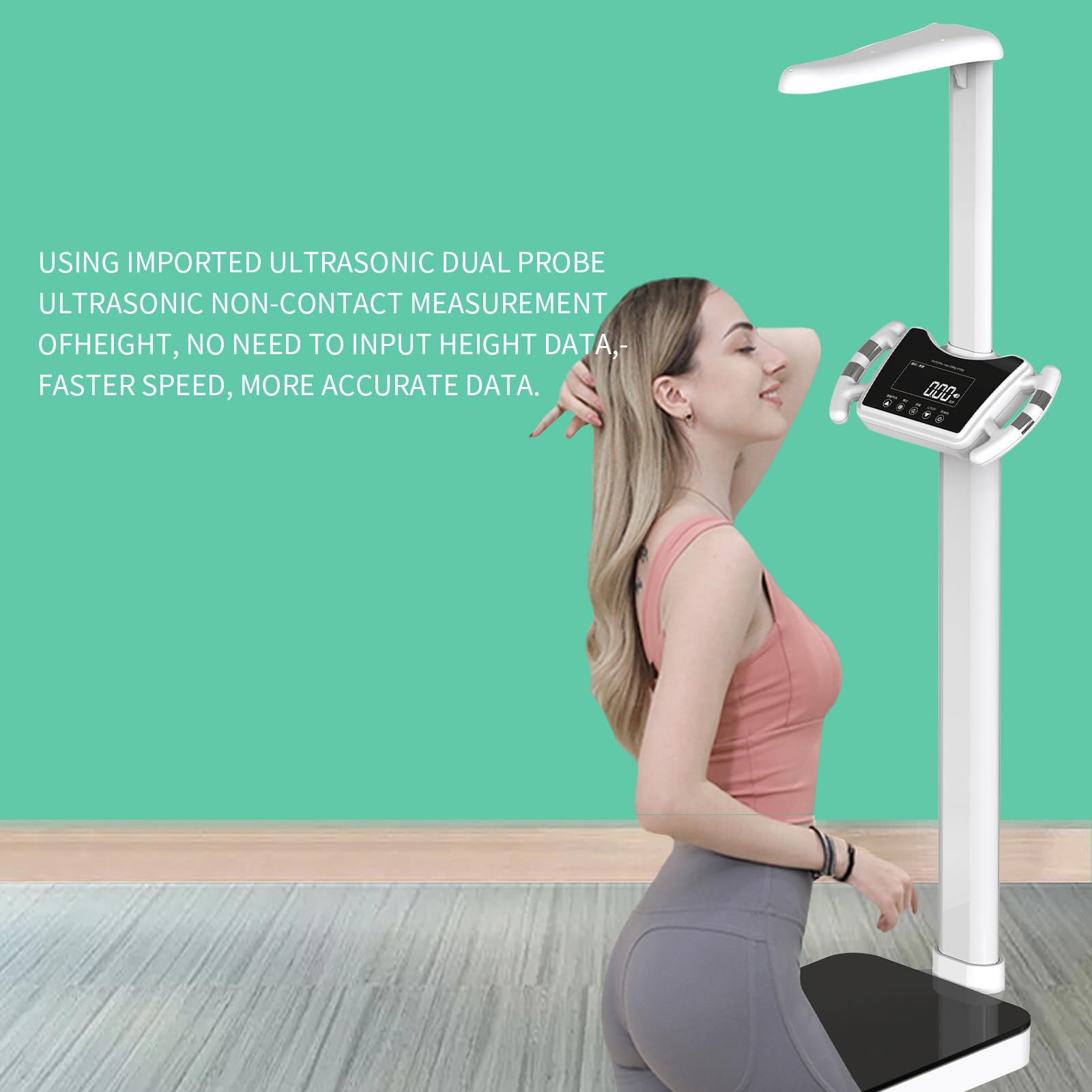 Báscula Médica Profesional, Analizador De Grasa Corporal Multifuncional con Pantalla Táctil Led, Conexión Bluetooth Inteligente Y Rango De Peso De 3 A 200 Kg, B