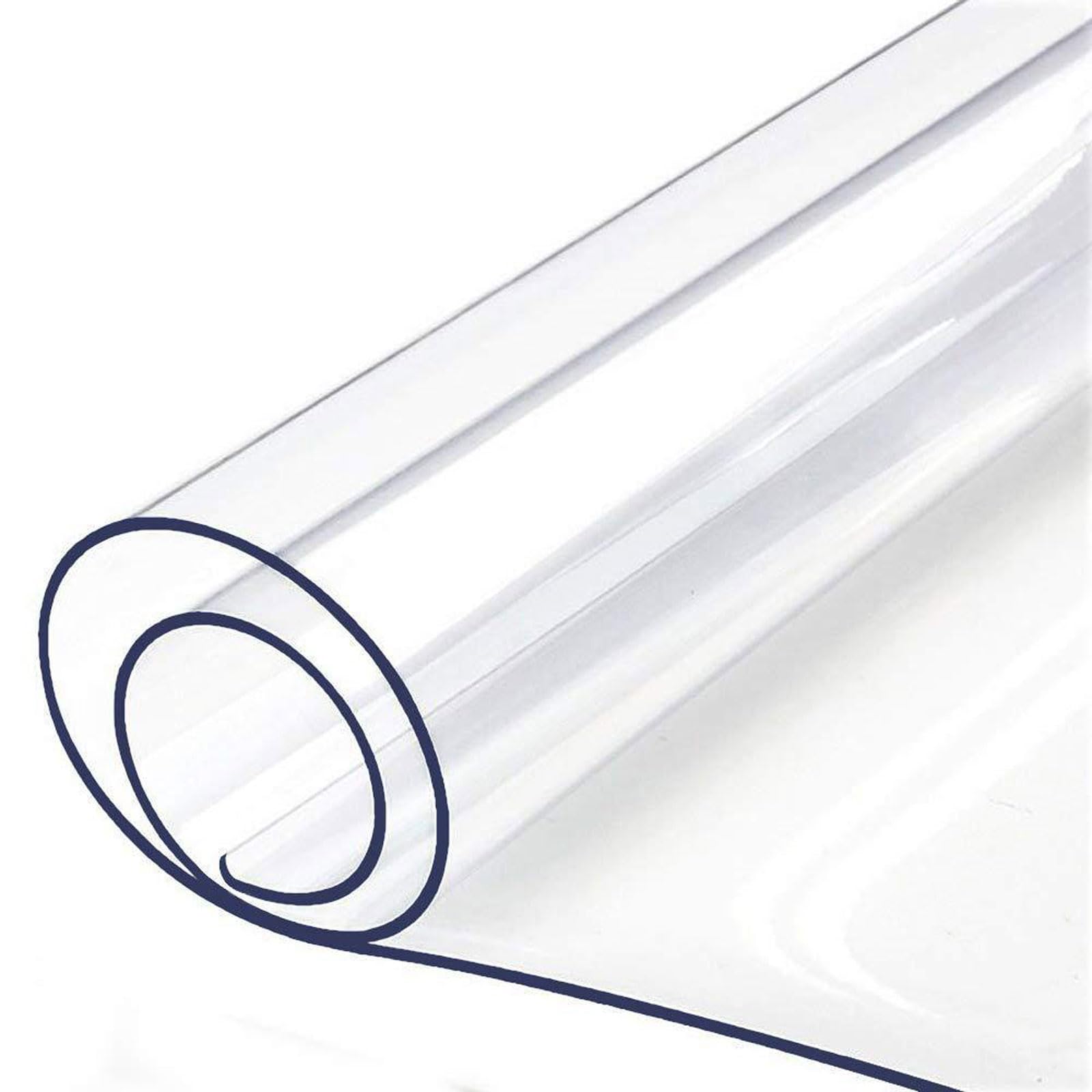 Copritavolo Trasparente,Tovaglia Plastificata Trasparente,Tovaglietta Trasparente,Tovaglia PVC Trasparente,Sottomano da Scrivania Trasparente in PVC,Impermeabile,per Scrivania