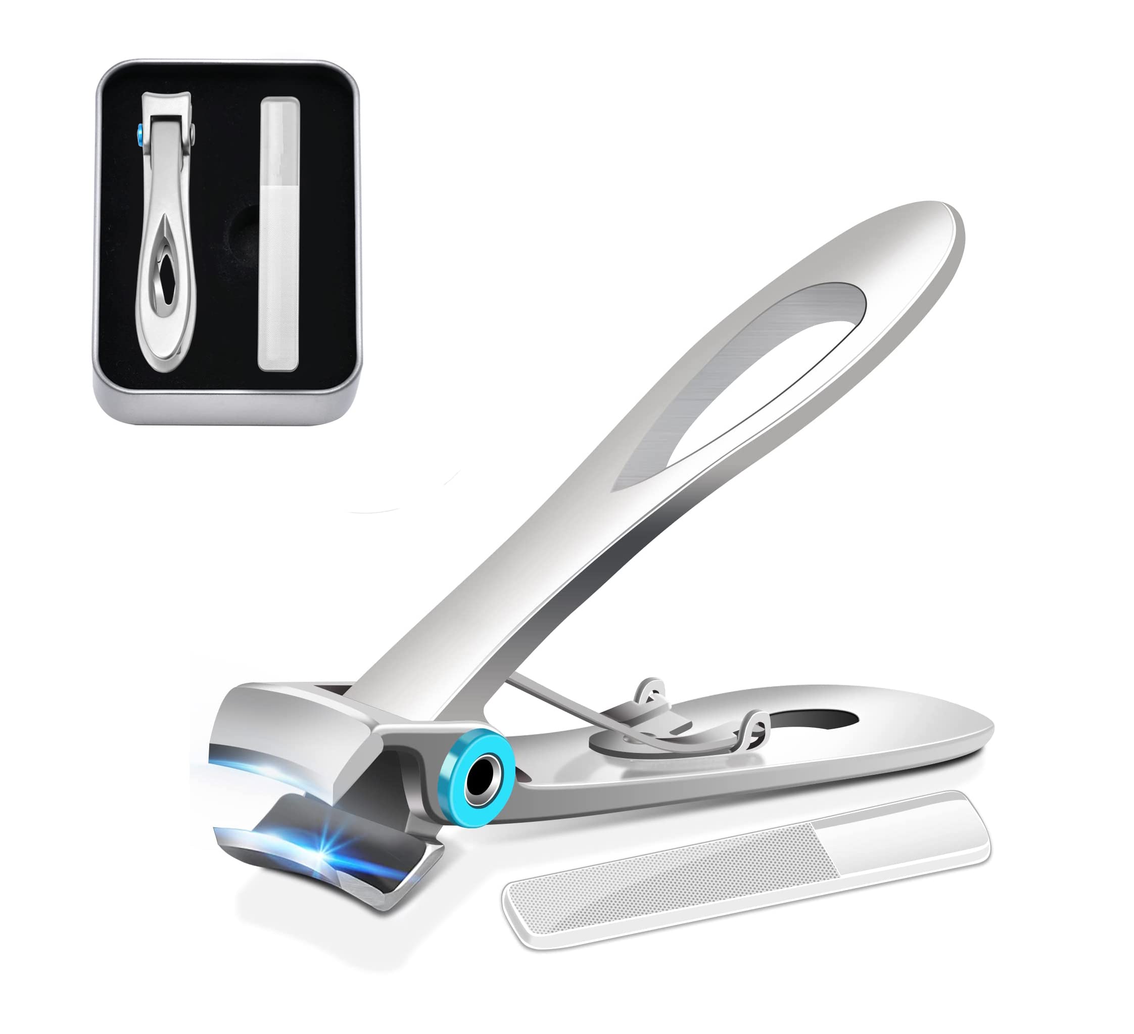 Premium Toenail Clippers for Seniors - Effortlessly Trim Thick Toenails - Wide Jaw Opening, Large Size - Includes Nail File Perfect for Men and Seniors