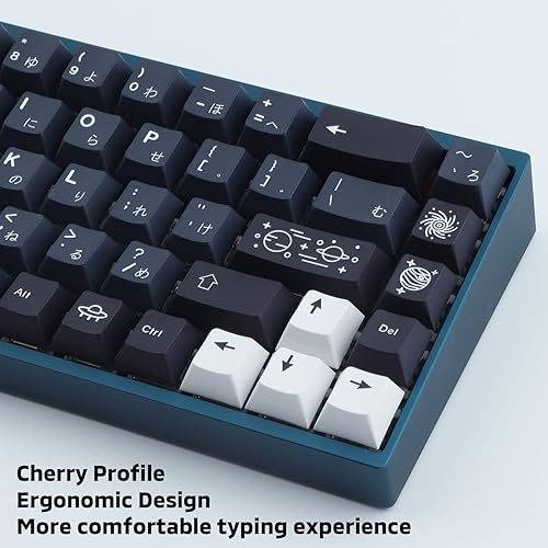 Miniatura 4 de Hyekit Teclas personalizadas - Tecla PBT, perfil de cereza, tinte submarino, teclas japonesas, 6.25u, 7u, 161 teclas, para teclado mecánico, diseños