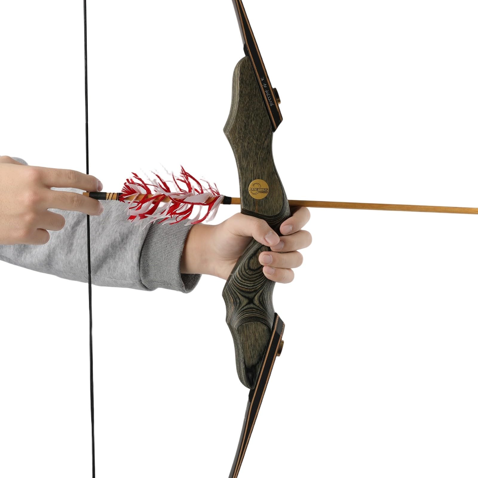 Set Arco Ricurvo Smontabile da 60 Pollici con Accessori Completi, Peso di Trazione 25/30/35/40/45/50 lbs, Ideale per Caccia Outdoor ed Esercitazioni di Tiro Bersaglio