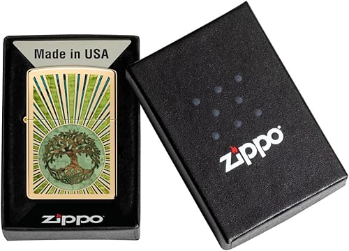 Miniatura 5 de Zippo Mechero de latón envejecido árbol de la vida eterna