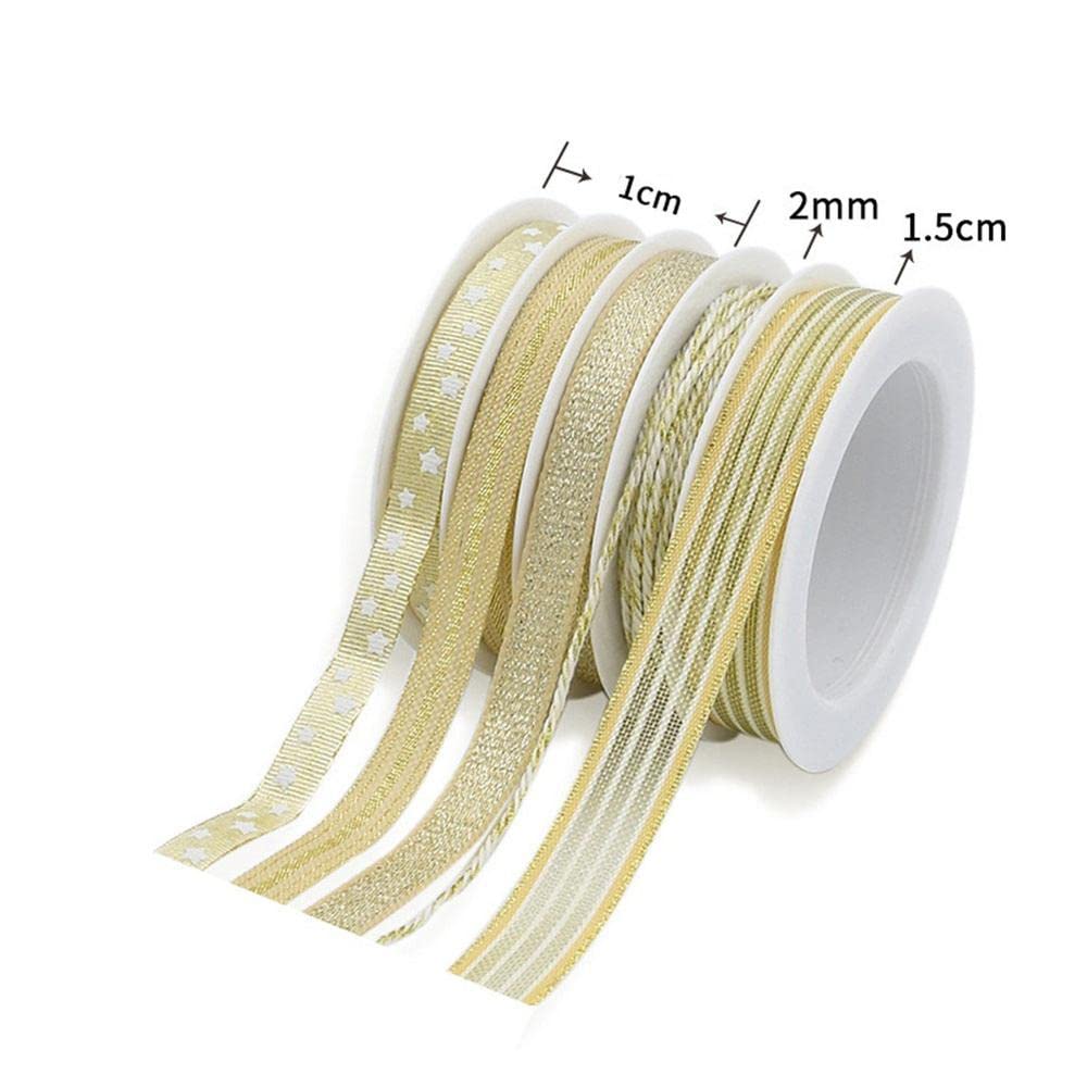 Nastro natalizio in raso da 2 mm e 10 mm e 15 mm, nastro a tema natalizio per matrimoni, artigianato, regalo, regalo, archi, feste, 5 m, n. B - 2 set