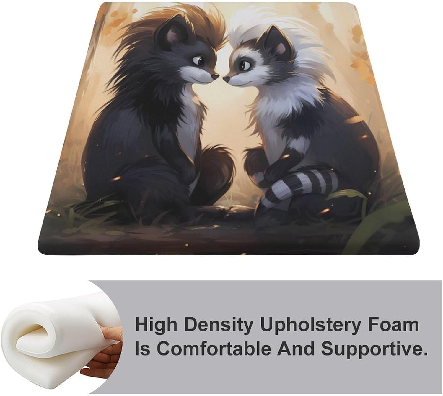 Skunks Love Floor Pillow Meditation Yoga Cushion Square Chair Cushion Pillows Seating for Adults